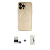 MARSİLYAN™- iPhone 14 Pro Max Kılıf Zirve Klasik Prime - Şeffaf Pasifik Cam Ekran Koruyucu + Bilvis Titan Kamera Lens - GS