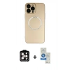 MARSİLYAN™- iPhone 14 Pro Max Kılıf Zirve Klasik Prime - Şeffaf Royal Nano Ekran Koruyucu + PVD Metal Kamera Lens - TU