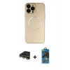 MARSİLYAN™- iPhone 14 Pro Max Kılıf Zirve Klasik Prime - Siyah 18D Cam Ekran Koruyucu + Raze Metal Kamera Lens - GD