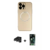 MARSİLYAN™- iPhone 14 Pro Max Kılıf Zirve Klasik Prime - Siyah 360 Mat Full Body Arka Koruyucu + Gümüş Raze Metal Kamera Lens