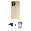 MARSİLYAN™- iPhone 14 Pro Max Kılıf Zirve Klasik Prime - Siyah Bilvis 5in1 3D Magic Cam Ekran Koruyucu + Gümüş Raze Metal Kamera Lens
