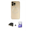 MARSİLYAN™- iPhone 14 Pro Max Kılıf Zirve Klasik Prime - Siyah Bilvis 5in1 5D Magic Hayalet Cam Ekran Koruyucu + Raze Metal Kamera Lens - GD