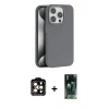 MARSİLYAN™- iPhone 14 Pro Max Kılıf Zirve Modern Prime - Şeffaf 360 Full Body Arka Koruyucu + PVD Metal Kamera Lens - TU