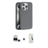 MARSİLYAN™- iPhone 14 Pro Max Kılıf Zirve Modern Prime - Şeffaf Pasifik Cam Ekran Koruyucu + Bilvis Titan Kamera Lens - DNMR