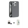 MARSİLYAN™- iPhone 14 Pro Max Kılıf Zirve Modern Prime - Şeffaf Pasifik Cam Ekran Koruyucu + Bilvis Titan Kamera Lens - GD