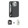 MARSİLYAN™- iPhone 14 Pro Max Kılıf Zirve Modern Prime - Şeffaf Pasifik Cam Ekran Koruyucu + PVD Metal Kamera Lens - TU