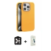 MARSİLYAN™- iPhone 14 Pro Max Kılıf Zirve Modern Prime - Şeffaf Pasifik Cam Ekran Koruyucu + PVD Metal Kamera Lens - TU