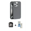 MARSİLYAN™- iPhone 14 Pro Max Kılıf Zirve Modern Prime - Şeffaf Royal Nano Ekran Koruyucu + PVD Metal Kamera Lens - TU