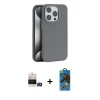 MARSİLYAN™- iPhone 14 Pro Max Kılıf Zirve Modern Prime - Siyah 18D Cam Ekran Koruyucu + Bilvis Titan Kamera Lens - GD