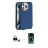 MARSİLYAN™- iPhone 14 Pro Max Kılıf Zirve Modern Prime - Siyah 360 Mat Full Body Arka Koruyucu + Bilvis Titan Kamera Lens - GS