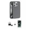 MARSİLYAN™- iPhone 14 Pro Max Kılıf Zirve Modern Prime - Siyah 360 Mat Full Body Arka Koruyucu + Bilvis Titan Kamera Lens - GS