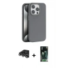 MARSİLYAN™- iPhone 14 Pro Max Kılıf Zirve Modern Prime - Siyah 360 Mat Full Body Arka Koruyucu + Raze Metal Kamera Lens - GS
