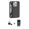 MARSİLYAN™- iPhone 14 Pro Max Kılıf Zirve Modern Prime - Siyah 360 Mat Full Body Arka Koruyucu + Bilvis Titan Kamera Lens - SH