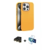 MARSİLYAN™- iPhone 14 Pro Max Kılıf Zirve Modern Prime - Siyah 3D Antistatik Cam Ekran Koruyucu + Gold Raze Metal Kamera Lens