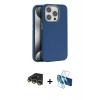 MARSİLYAN™- iPhone 14 Pro Max Kılıf Zirve Modern Prime - Siyah 3D Antistatik Cam Ekran Koruyucu + Gold Raze Metal Kamera Lens