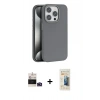 MARSİLYAN™- iPhone 14 Pro Max Kılıf Zirve Modern Prime - Siyah 6D Mat Seramik Hayalet Nano Ekran Koruyucu + Bilvis Titan Kamera Lens - DNMR