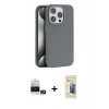 MARSİLYAN™- iPhone 14 Pro Max Kılıf Zirve Modern Prime - Siyah 6D Mat Seramik Hayalet Nano Ekran Koruyucu + Bilvis Titan Kamera Lens - GD