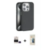 MARSİLYAN™- iPhone 14 Pro Max Kılıf Zirve Modern Prime - Siyah 6D Mat Seramik Hayalet Nano Ekran Koruyucu + Bilvis Titan Kamera Lens - DNMR