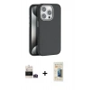 MARSİLYAN™- iPhone 14 Pro Max Kılıf Zirve Modern Prime - Siyah 6D Mat Seramik Hayalet Nano Ekran Koruyucu + Bilvis Titan Kamera Lens - GD