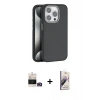 MARSİLYAN™- iPhone 14 Pro Max Kılıf Zirve Modern Prime - Siyah Bilvis 3D Mat Cam Ekran Koruyucu + Bilvis Titan Kamera Lens - GD