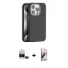 MARSİLYAN™- iPhone 14 Pro Max Kılıf Zirve Modern Prime - Siyah Bilvis 3D Mat Cam Ekran Koruyucu + Bilvis Titan Kamera Lens - GS