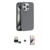MARSİLYAN™- iPhone 14 Pro Max Kılıf Zirve Modern Prime - Siyah Bilvis 3D Mat Cam Ekran Koruyucu + Bilvis Titan Kamera Lens - GS