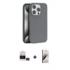 MARSİLYAN™- iPhone 14 Pro Max Kılıf Zirve Modern Prime - Siyah Bilvis 3D Mat Cam Ekran Koruyucu + Bilvis Titan Kamera Lens - GD
