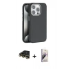 MARSİLYAN™- iPhone 14 Pro Max Kılıf Zirve Modern Prime - Siyah Bilvis 3D Mat Cam Ekran Koruyucu + Raze Metal Kamera Lens - GD