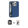 MARSİLYAN™- iPhone 14 Pro Max Kılıf Zirve Modern Prime - Siyah Bilvis 3D Mat Cam Ekran Koruyucu + PVD Metal Kamera Lens - TU