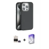 MARSİLYAN™- iPhone 14 Pro Max Kılıf Zirve Modern Prime - Siyah Bilvis 5in1 3D Magic Cam Ekran Koruyucu + Bilvis Titan Kamera Lens - GS
