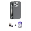 MARSİLYAN™- iPhone 14 Pro Max Kılıf Zirve Modern Prime - Siyah Bilvis 5in1 3D Magic Cam Ekran Koruyucu + Bilvis Titan Kamera Lens - SH