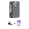 MARSİLYAN™- iPhone 14 Pro Max Kılıf Zirve Modern Prime - Siyah Bilvis 5in1 3D Magic Cam Ekran Koruyucu + Derin Mor Bilvis Titan Kamera Lens