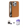 MARSİLYAN™- iPhone 14 Pro Max Kılıf Zirve Modern Prime - Siyah Bilvis 5in1 3D Magic Cam Ekran Koruyucu + Derin Mor Bilvis Titan Kamera Lens