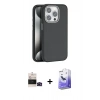 MARSİLYAN™- iPhone 14 Pro Max Kılıf Zirve Modern Prime - Siyah Bilvis 5in1 5D Magic Hayalet Cam Ekran Koruyucu + Bilvis Titan Kamera Lens - SH