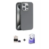 MARSİLYAN™- iPhone 14 Pro Max Kılıf Zirve Modern Prime - Siyah Bilvis 5in1 5D Magic Hayalet Cam Ekran Koruyucu + Bilvis Titan Kamera Lens - SH