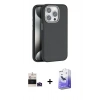 MARSİLYAN™- iPhone 14 Pro Max Kılıf Zirve Modern Prime - Siyah Bilvis 5in1 5D Magic Hayalet Cam Ekran Koruyucu + Bilvis Titan Kamera Lens - DNMR