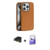 MARSİLYAN™- iPhone 14 Pro Max Kılıf Zirve Modern Prime - Siyah Bilvis 5in1 5D Magic Hayalet Cam Ekran Koruyucu + Gold Raze Metal Kamera Lens