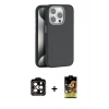 MARSİLYAN™- iPhone 14 Pro Max Kılıf Zirve Modern Prime - Siyah Buffer Cam Ekran Koruyucu + PVD Metal Kamera Lens - TU