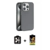MARSİLYAN™- iPhone 14 Pro Max Kılıf Zirve Modern Prime - Siyah Buffer Cam Ekran Koruyucu + PVD Metal Kamera Lens - TU