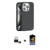 MARSİLYAN™- iPhone 14 Pro Max Kılıf Zirve Modern Prime - Siyah Buffer Hayalet Cam Ekran Koruyucu + Bilvis Titan Kamera Lens - GD