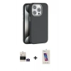 MARSİLYAN™- iPhone 14 Pro Max Kılıf Zirve Modern Prime - Siyah Joko 5D Cam + Gümüş Bilvis Titan Kamera Lens