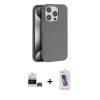 MARSİLYAN™- iPhone 14 Pro Max Kılıf Zirve Modern Prime - Siyah Joko 5D Cam + Gümüş Bilvis Titan Kamera Lens