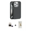 MARSİLYAN™- iPhone 14 Pro Max Kılıf Zirve Modern Prime - Siyah Mat Seramik Nano Ekran Koruyucu + Bilvis Titan Kamera Lens - GS