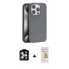 MARSİLYAN™- iPhone 14 Pro Max Kılıf Zirve Modern Prime - Siyah Mat Seramik Nano Ekran Koruyucu + PVD Metal Kamera Lens - TU