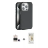 MARSİLYAN™- iPhone 14 Pro Max Kılıf Zirve Modern Prime - Siyah Mat Seramik Nano Ekran Koruyucu + Siyah Bilvis Titan Kamera Lens