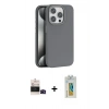 MARSİLYAN™- iPhone 14 Pro Max Kılıf Zirve Modern Prime - Siyah Polymer Nano Ekran Koruyucu + Bilvis Titan Kamera Lens - SH