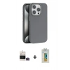 MARSİLYAN™- iPhone 14 Pro Max Kılıf Zirve Modern Prime - Siyah Polymer Nano Ekran Koruyucu + Bilvis Titan Kamera Lens - GD