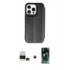 MARSİLYAN™- iPhone 14 Pro Max Kılıf Zirve Yansıma Serisi - Şeffaf 360 Full Body Arka Koruyucu + Gümüş Bilvis Titan Kamera Lens