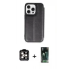 MARSİLYAN™- iPhone 14 Pro Max Kılıf Zirve Yansıma Serisi - Şeffaf 360 Full Body Arka Koruyucu + PVD Metal Kamera Lens - TU