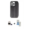 MARSİLYAN™- iPhone 14 Pro Max Kılıf Zirve Yansıma Serisi - Şeffaf Royal Nano Ekran Koruyucu + Bilvis Titan Kamera Lens - DNMR